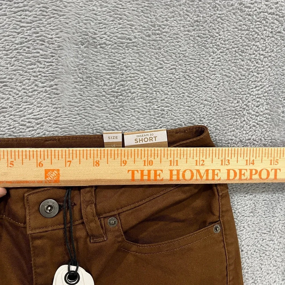 PrAna Jeans Womens 00 Short Brown Kayla Skinny Organic Cotton 30